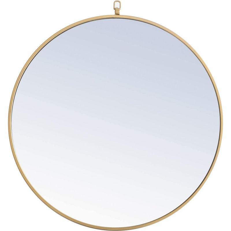 Cassie Metal/Manufactured Wood Round Wall Mirror