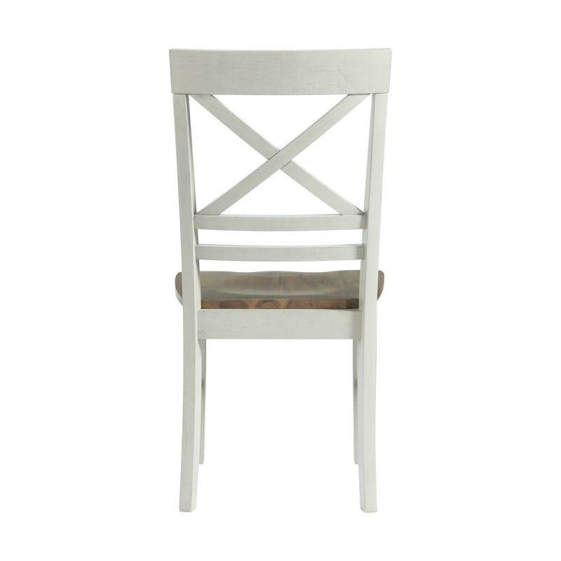 Bedford Standard Height Side Chair Set Natural/Cream - Picket House Furnishings: Cross-Back, Polyester Upholstery, MDF Frame