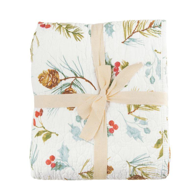 C&F Home Edith Quilted Holly Botanical Throw Blanket