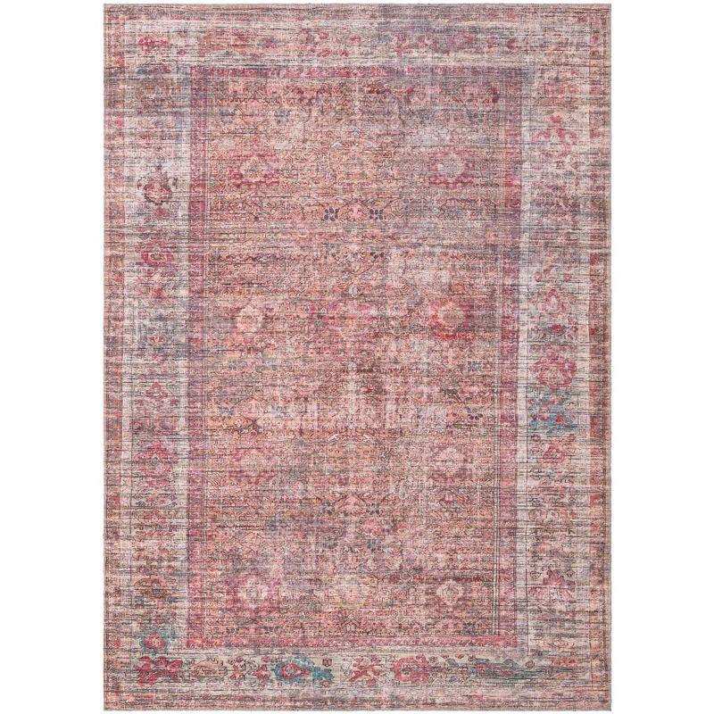 Euphoria Rust Red and Brown 8' x 10' Washable Flatweave Rug