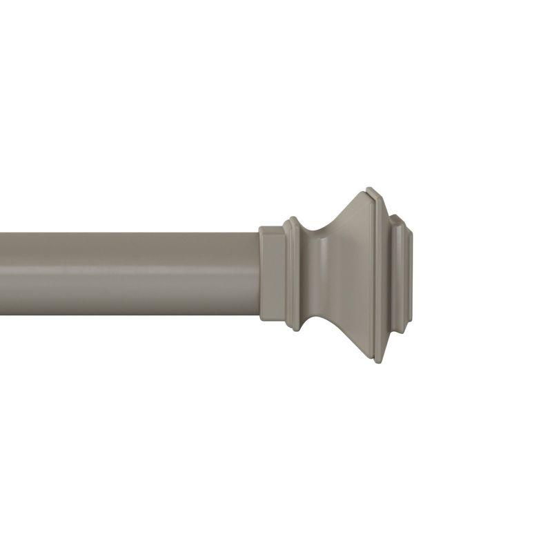 Lavish Home Decorative Modern Square Finials & Hardware- For Home Decor in Bedroom, Living Room & Kitchen- 66-120-Inch (Gray)