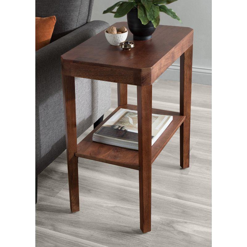 Kate and Laurel Talcott Rectangle Wood Side Table, 22x14x26, Walnut Brown