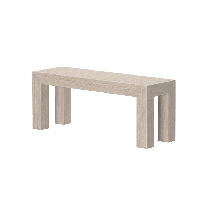 Plank+Beam Modern Dining Bench, Solid Wood Bench for Dining Table, 49", Seashell Wirebrush
