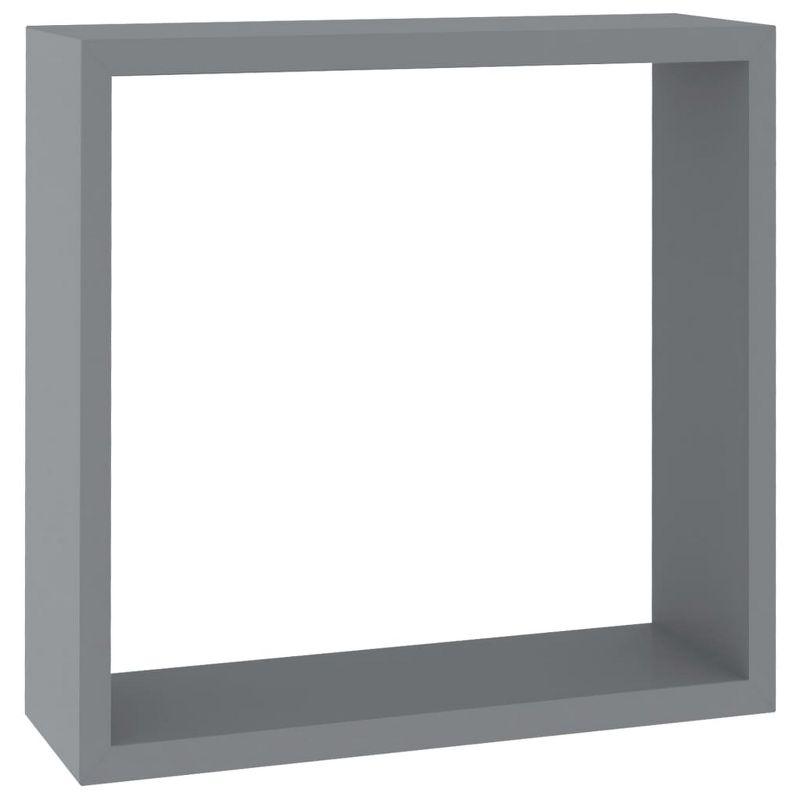 vidaXL Wall Cube Shelves 3 pcs Gray 11.8" x 3.9" x 11.8" MDF