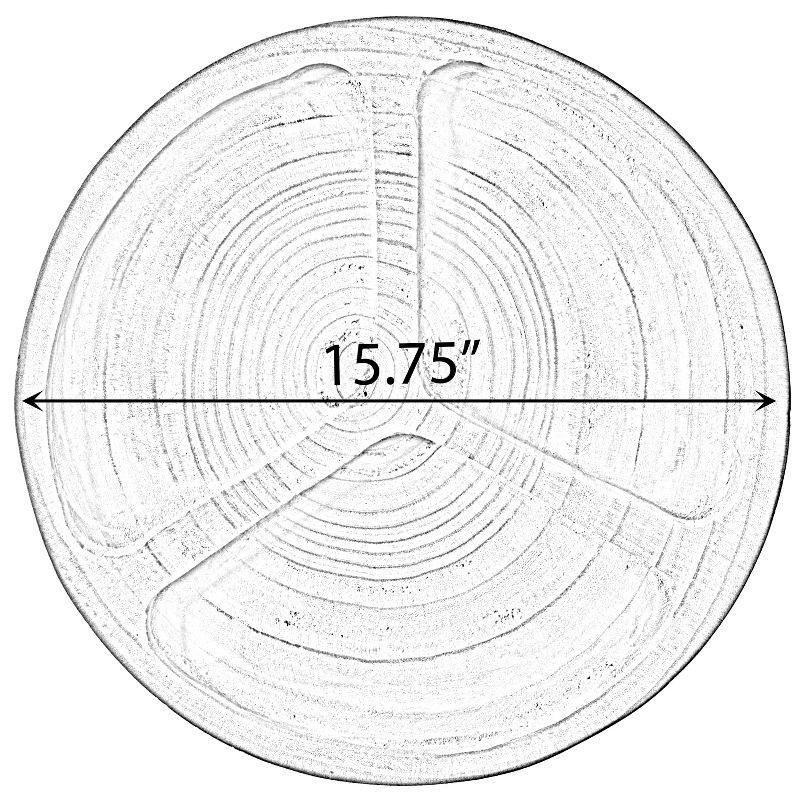 Vintiquewise 3 Sectional Round Snack Tray for Dining Table and Kitchen Decoration, Natural