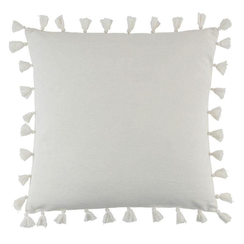 Saro Mabel Collection Tassels Cotton Throw Pillow