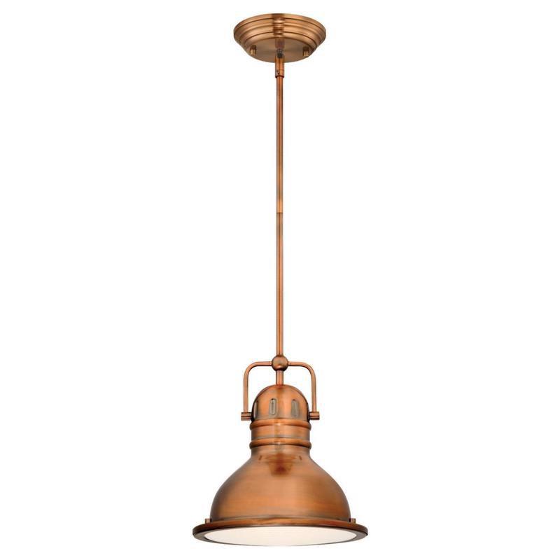 Copper LED Mini Pendant Light with Frosted Acrylic Shade