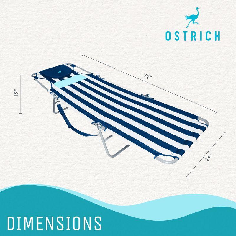 Ostrich Ostrich Chaise Lounge, Portable Facedown Beach Camping Pool Tanning Chair