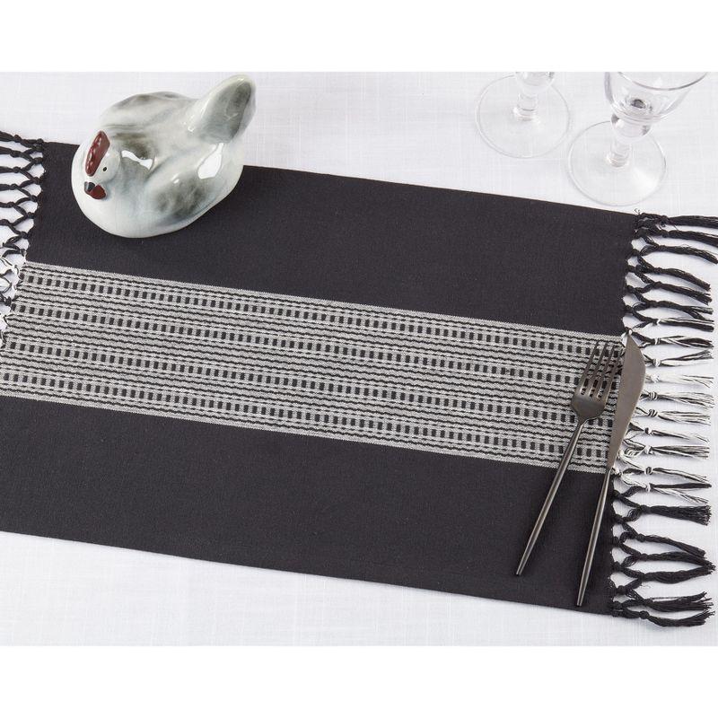 Saro Oceanside Collection 100% Cotton Striped Rectangle Placemat (Set of 4)