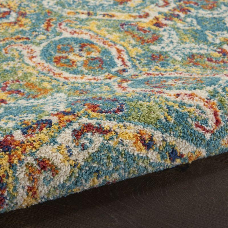 Turquoise Multicolor 8' x 10' Medallion Synthetic Area Rug