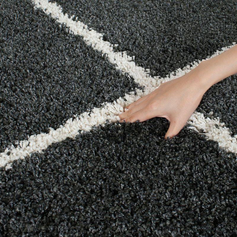 Hudson Shag SGH281 Power Loomed Indoor Area Rug - Dark Grey/Ivory - 8'x10' - Safavieh