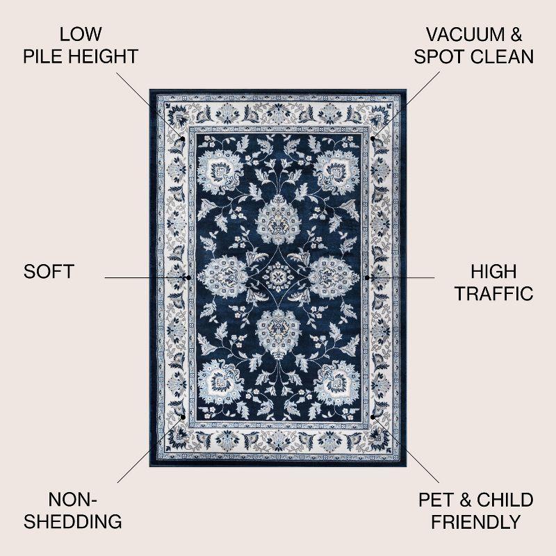 3'x5' Cherie French Cottage Area Rug, Navy/Ivory - JONATHAN Y