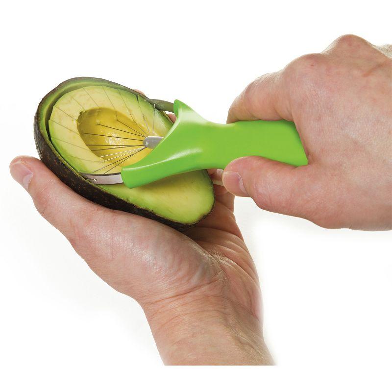 Green Stainless Steel Avocado Slicer with Ergonomic Handle