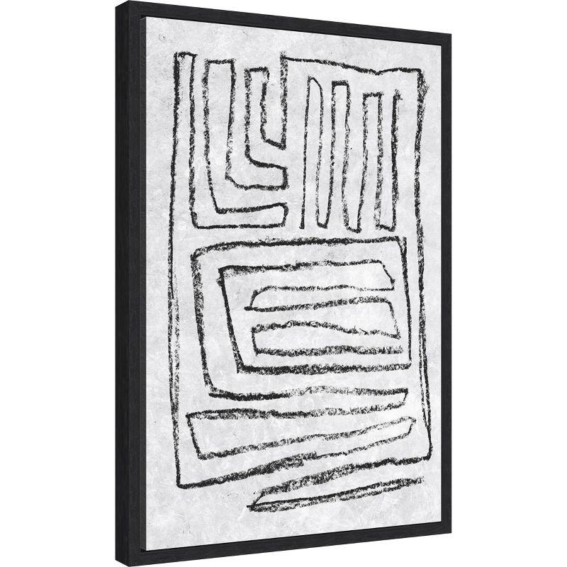 Amanti Art Black and White Runes II by Jennifer Goldberger Canvas Wall Art Print Framed 16 x 23-in.