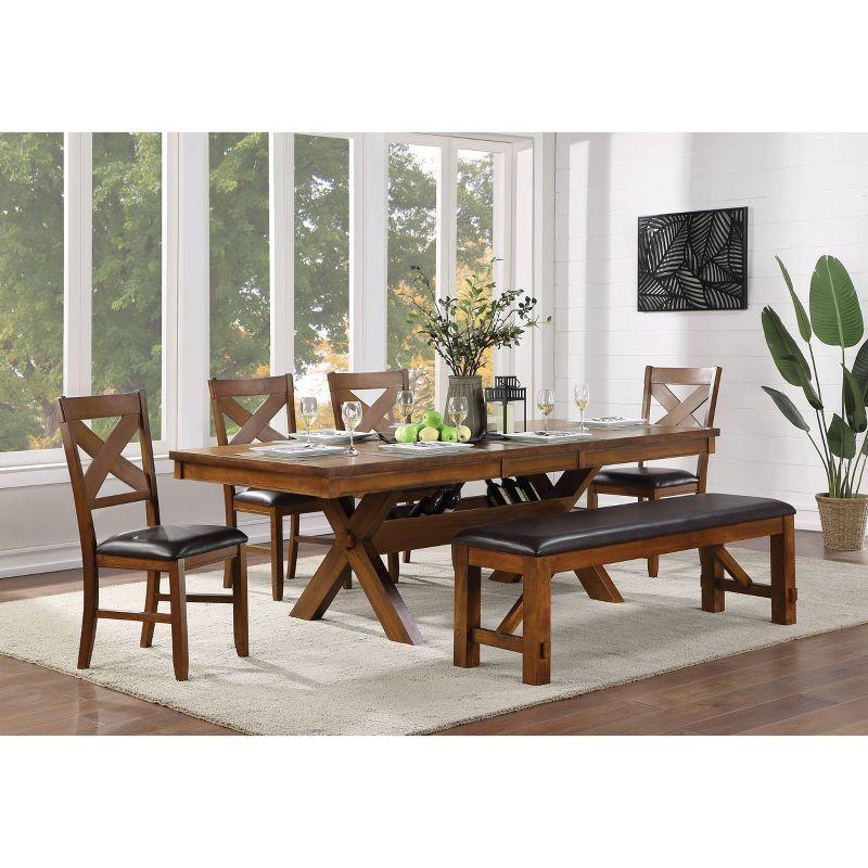 Apollo Walnut Extendable Farmhouse Dining Table for Ten