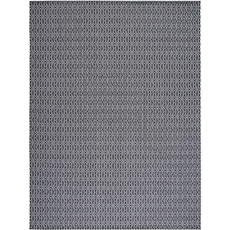 Charcoal Grey Hand-Knotted Wool-Cotton Blend Area Rug