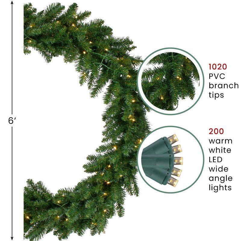Northlight Pre-Lit Buffalo Fir Commercial Artificial Christmas Wreath - 6' - Warm White Lights