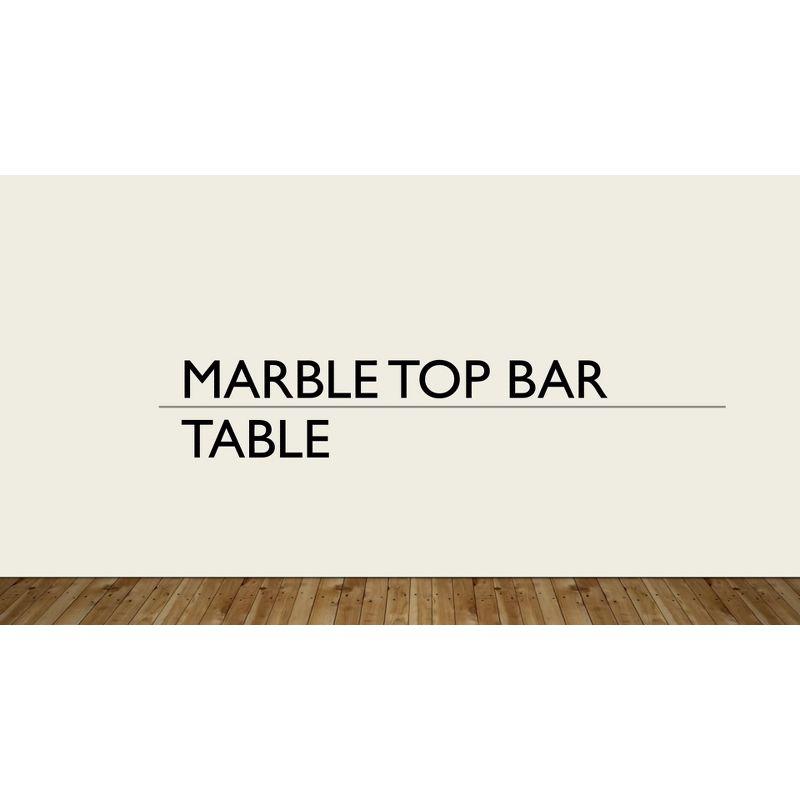 Carolina Living Draven Marble Top Bar Table White/Black: Iron Frame, 36" High Counter Table