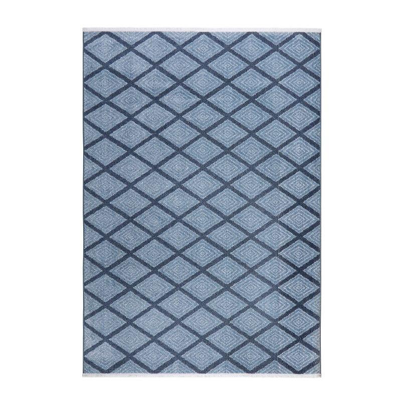 Town & Country Everyday Rein Solid Diamond Everwash Non-Slip Backing Washable Area Rug Blue