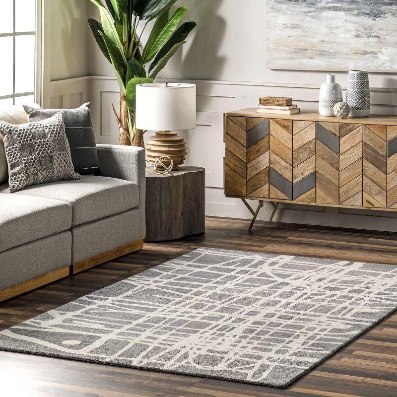 Nuloom Carlene Contemporary Scribble Wool Indoor Area Rug, 4' x 6', Gray