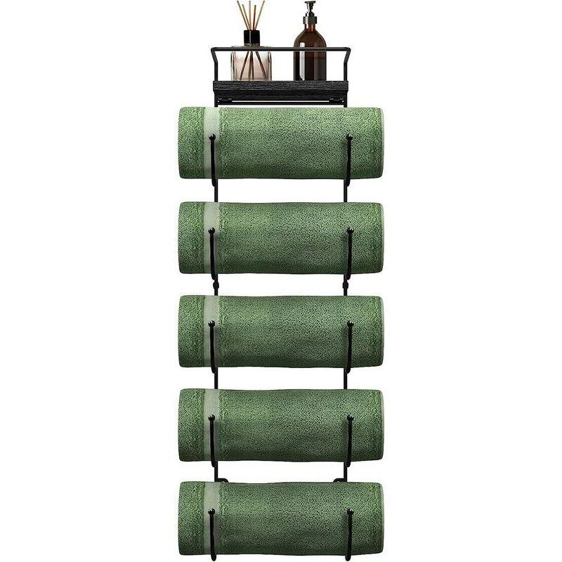 Sorbus 5-Tier Wall Mounted Metal Towel Rack with Shelf