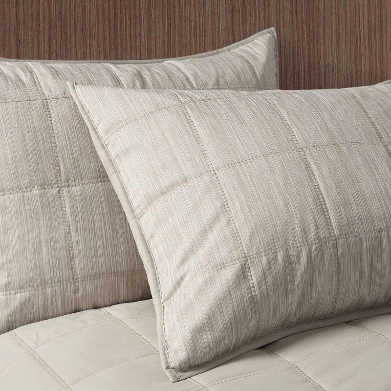 Guthrie 3 Piece Striated Cationic Dyed Oversized Quilt Set