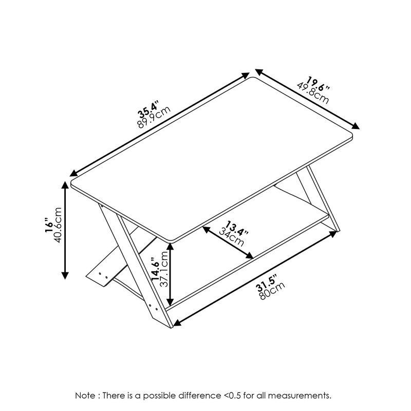 Furinno Simplistic 35.4" Space-saving Criss-Crossed Coffee Table Display Accent Table for Living Room&Home Decor,Espresso