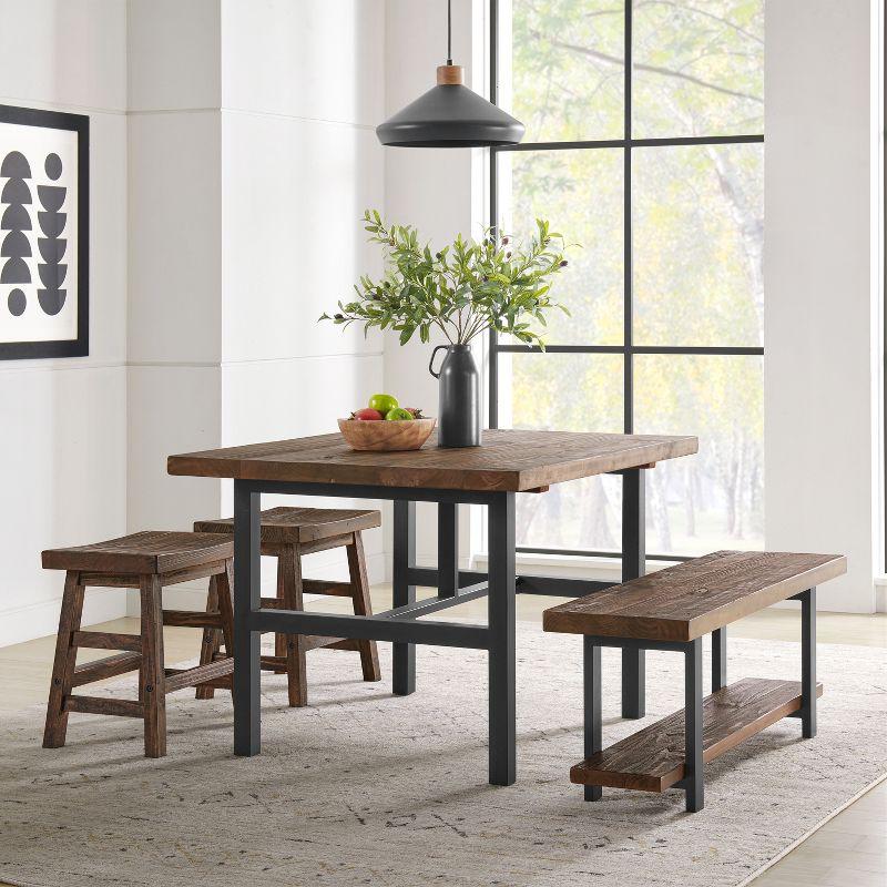 Pomona Metal and Reclaimed Wood Dining Table Brown - Alaterre Furniture