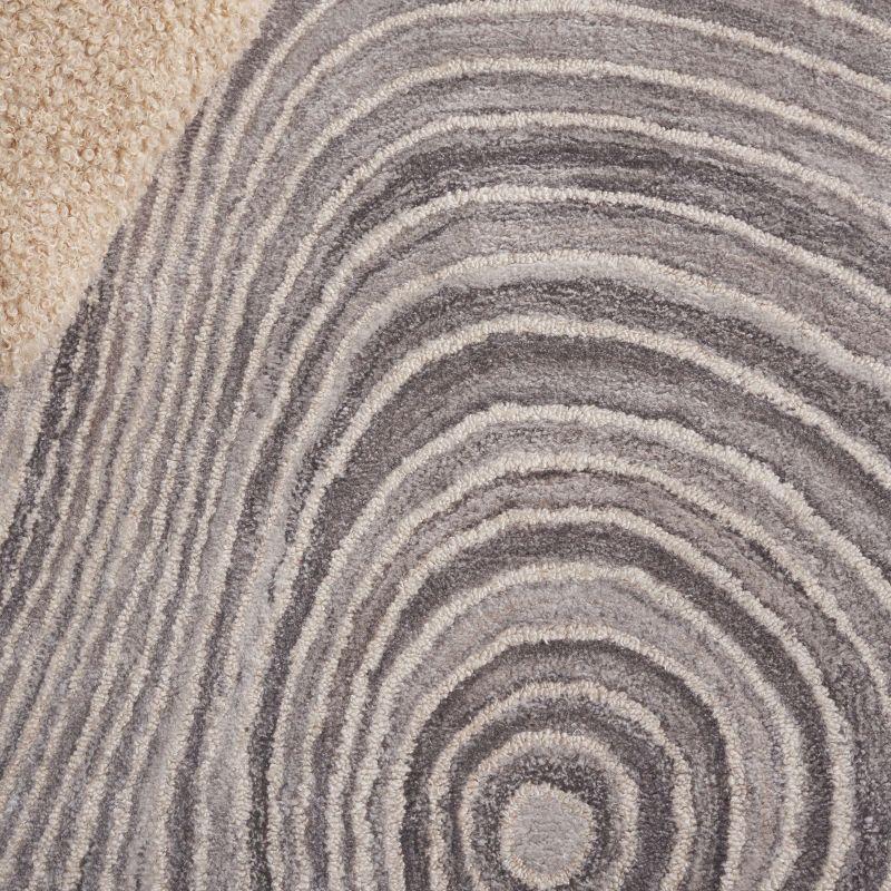 Abstract ABT153 Handmade Tufted Area Rug - Grey/Ivory - 5' X 8' - Safavieh
