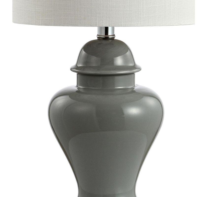 JONATHAN Y Qin 22" Ceramic/Iron Classic Cottage LED Table Lamp, Gray