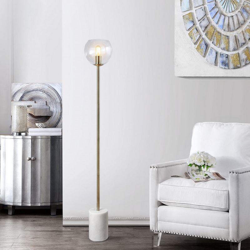 Bradley 61" Contemporary Gold & White Floor Lamp with Edison Bulb