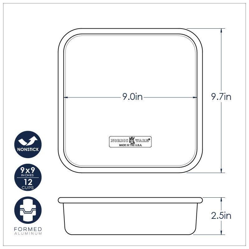 Nordic Ware Nonstick Aluminum 9-Inch Square Cake Pan