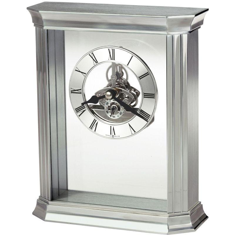 Silver Aluminum and Acrylic Roman Numeral Tabletop Clock