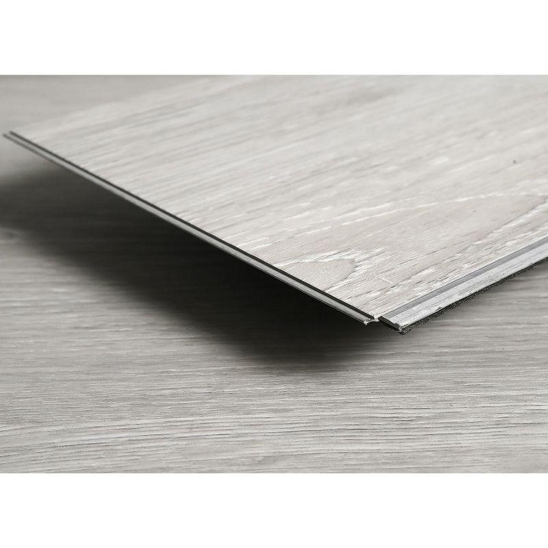 Home Aesthetics 21 SqFt Gray Oak Wood Grain Interlocking Vinyl Floor Planks 36"X6" 14pcs