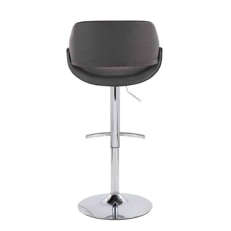 Set of 2 Fabrico PU Leather/Metal Barstool Chrome/Gray - LumiSource