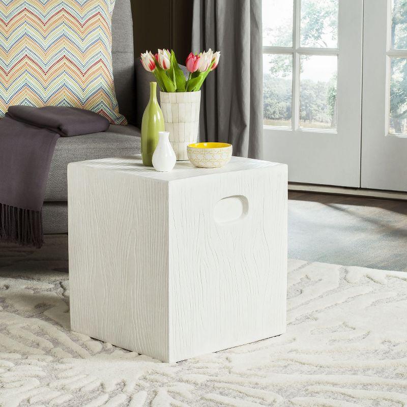 Cube Accent Stool - Indoor/Outdoor - VNN1003 - White - Safavieh