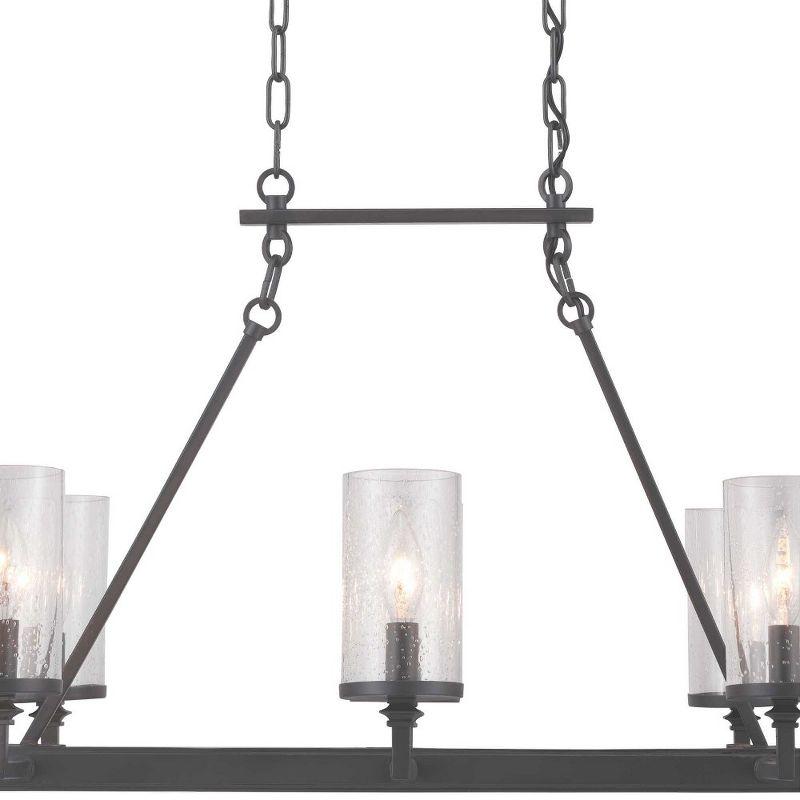 Progress Lighting Gresham 8-Light Chandelier, Graphite Finish, Seeded Glass Shades