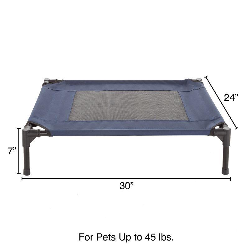 Pet Adobe Portable Raised Cot Style Pet Bed - Navy Blue