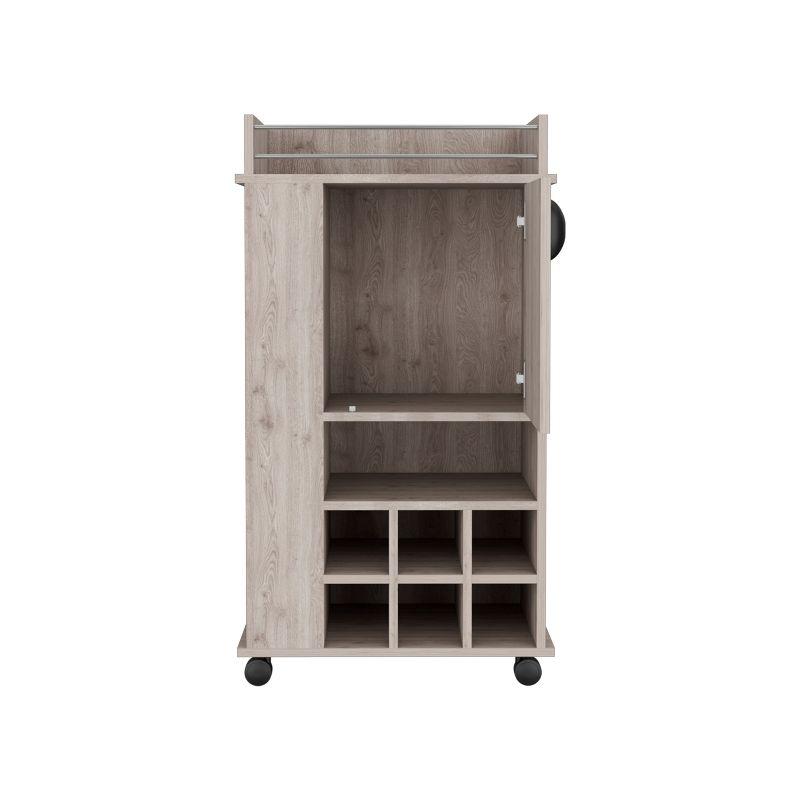 Depot E-Shop Bar Cart with 6 Built-in Wine Rack and Casters