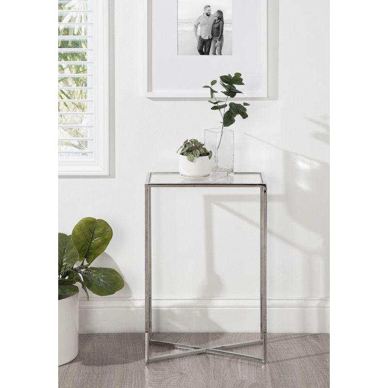 Kate and Laurel Jaspur Rectangle Metal Side Table, 16x8x24, Silver