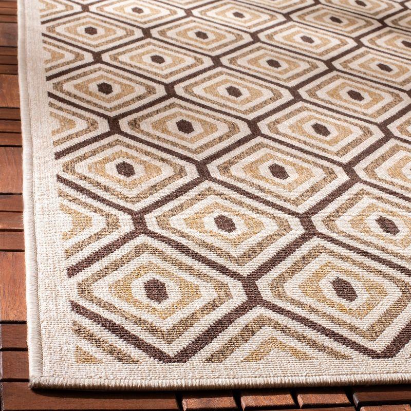 Veranda VER003 Power Loomed Indoor/Outdoor Area Rug - Cream/Chocolate - 6'7"x9'6" - Safavieh.