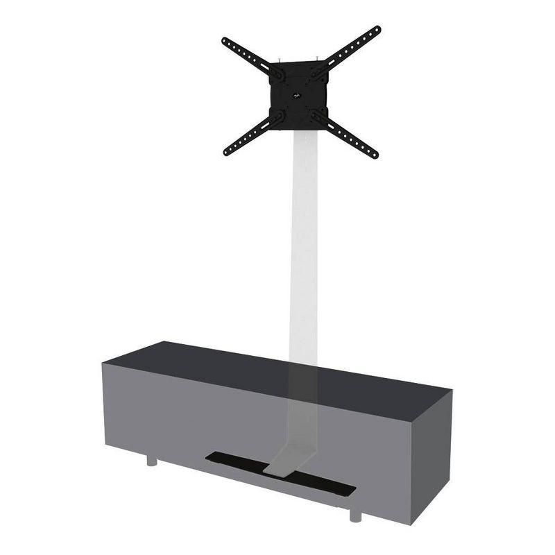 Floor Mount with TV Stand for TVs up to 80" White - AVF: No-Drill, Space-Saving Design, Cable Management