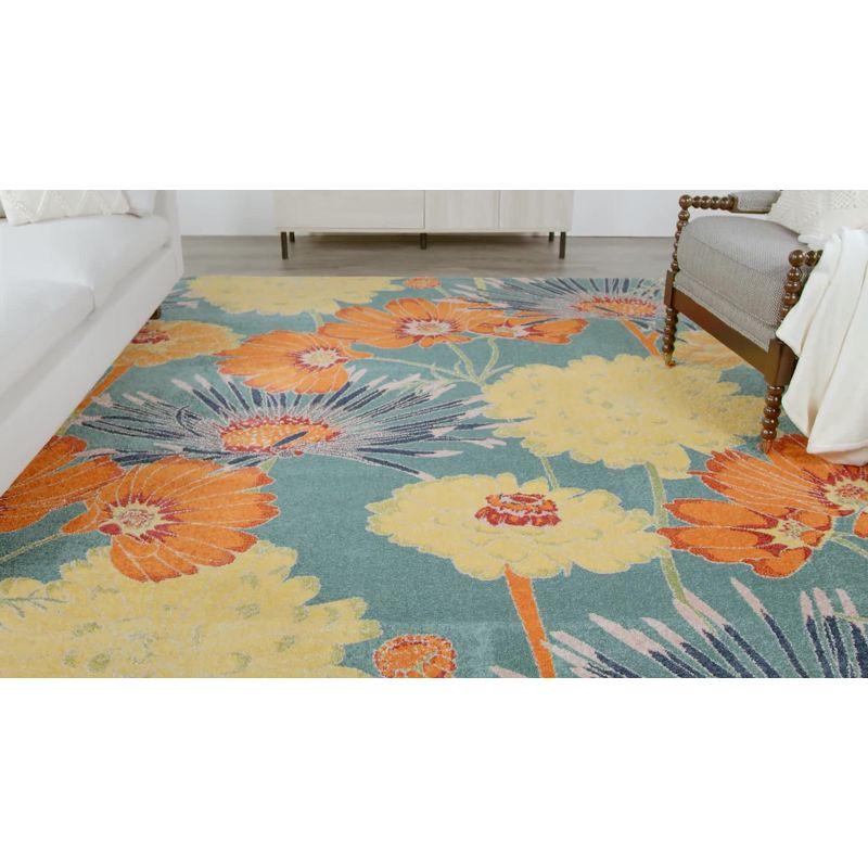 Nourison Allur Oversized Flowers Indoor Area Rug Yellow Multicolor 7'10" x 9'10"