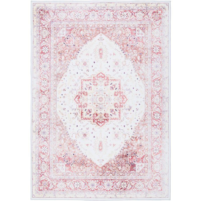 Tucson Red Rectangular Easy-Care Synthetic Area Rug