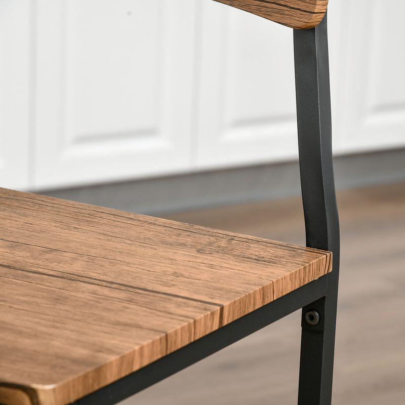 17 Stories 3 Piece Square Industrial Small Dining Table Set, Bar Table and Chairs Set, Rustic Brown and Black
