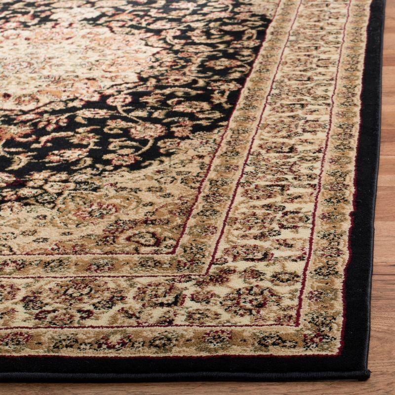 Lyndhurst LNH222 Power Loomed Area Rug - Black/Ivory - 8'x8' - Safavieh