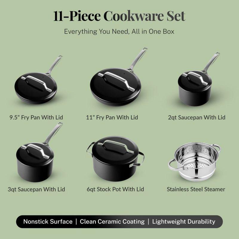 Gotham Steel Modern Collection 11 Piece Ceramic Nonstick Cookware Set