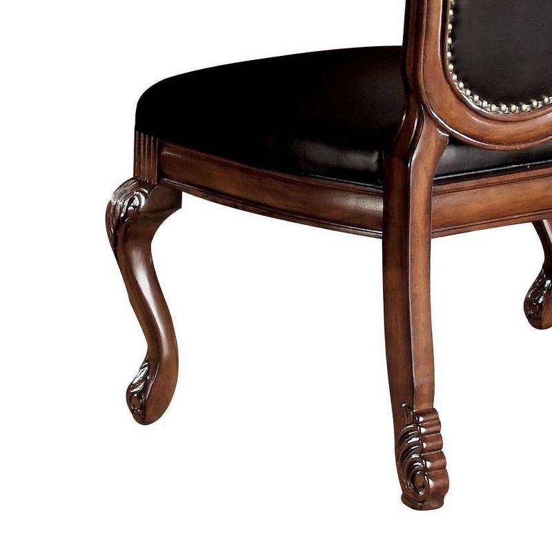 Chateau De Ville 23" Dining Chairs Black and Cherry - Acme Furniture: Elegant Nailhead Trim, High Backrest, PU Leather