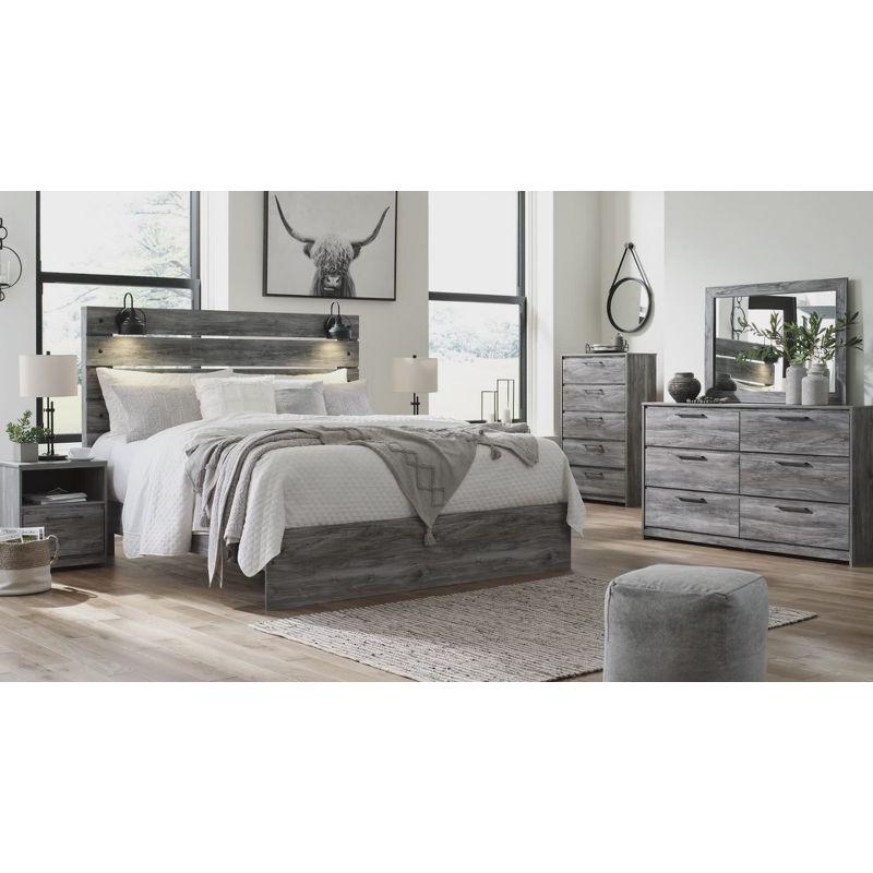 Driftwood-Inspired Smoky Gray 1-Drawer Nightstand with Modern Handle