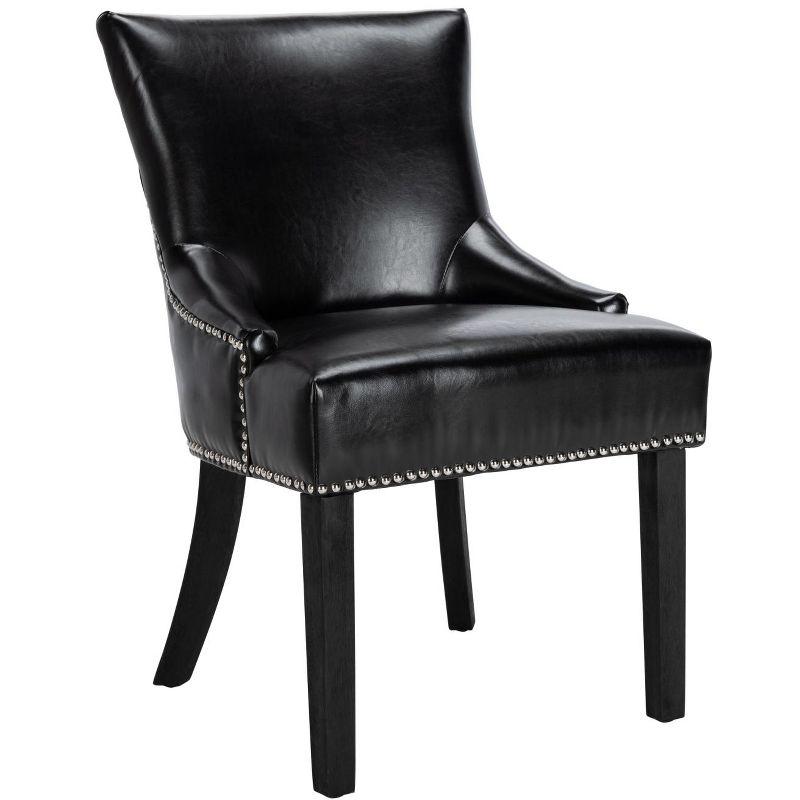 Lotus Kd 19" H Dining Chair With Nail Head Trim (Set of 2) - MCR4700 - Black - Safavieh Couture